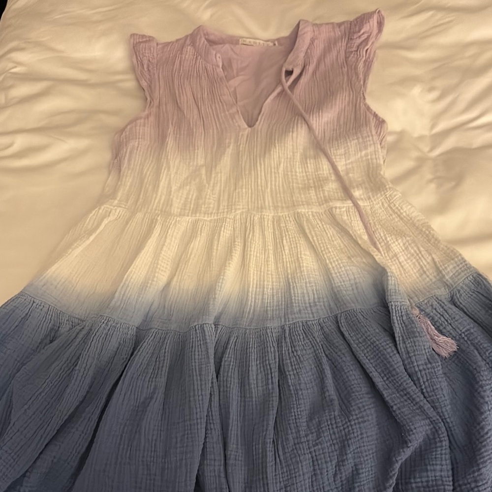 Karlie, Ombre Purple and Blue mini dress, size small.